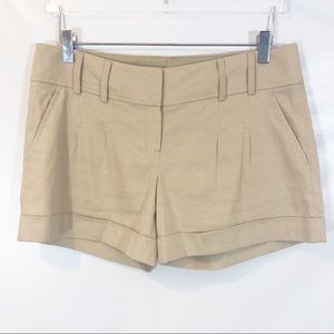 Elie Tahari Tan Linen Blend Shorts SIZE 6